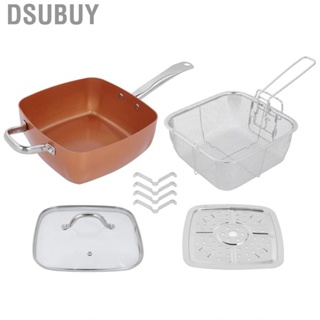 Dsubuy 4Pcs/Set Stainless Steel Non‑Stick Frying Pan Multifunctional Saucepan US