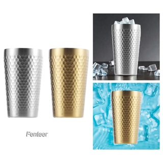 [Fenteer] แก้วกาแฟสเตนเลส มีฉนวนกันความร้อน ใช้ซ้ําได้ 260 มล. สําหรับบ้าน คาเฟ่ บาร์ ห้องครัว ท่องเที่ยว