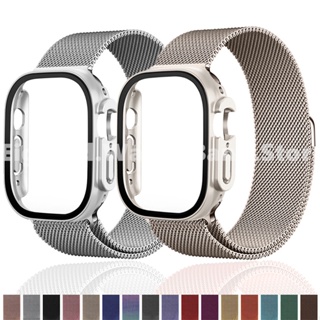 สายนาฬิกาข้อมือ และกระจก อุปกรณ์เสริม สําหรับ Apple Watch Series Ultra 8 7 6 SE 5 4 3 2 1 iWatch ขนาด 49 มม. 45 มม. 41 มม. 44 มม. 40 มม. 42 มม. 38 มม.