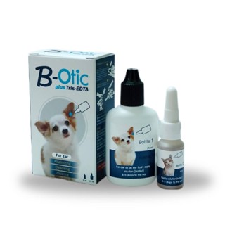 B-Otic น้ำยาทำความสะอาดหู โลชั่น ฆ่าเชื้อแบคทีเรีย ยีสต์ เชื้อรา สำหรับสัตว์เลี้ยง (1กล่อง 2 ขวด)