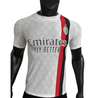 เสื้อกีฬาแขนสั้น ลายทีมชาติฟุตบอล Milan Away 23 24AC ชุดเยือน