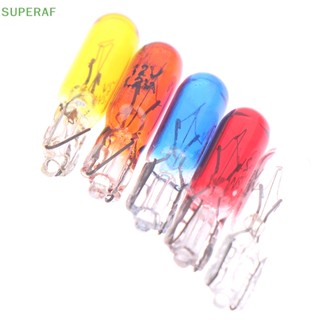 Superaf ขายดี หลอดไฟแดชบอร์ด T5 12v 1.2w สําหรับภายในรถยนต์ 10 ชิ้น