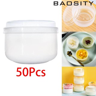 [Baosity] ถ้วยพุดดิ้ง พร้อมฝาปิด อเนกประสงค์ ของใช้ในครัวเรือน สําหรับใส่ไอศกรีม 50 ชิ้น