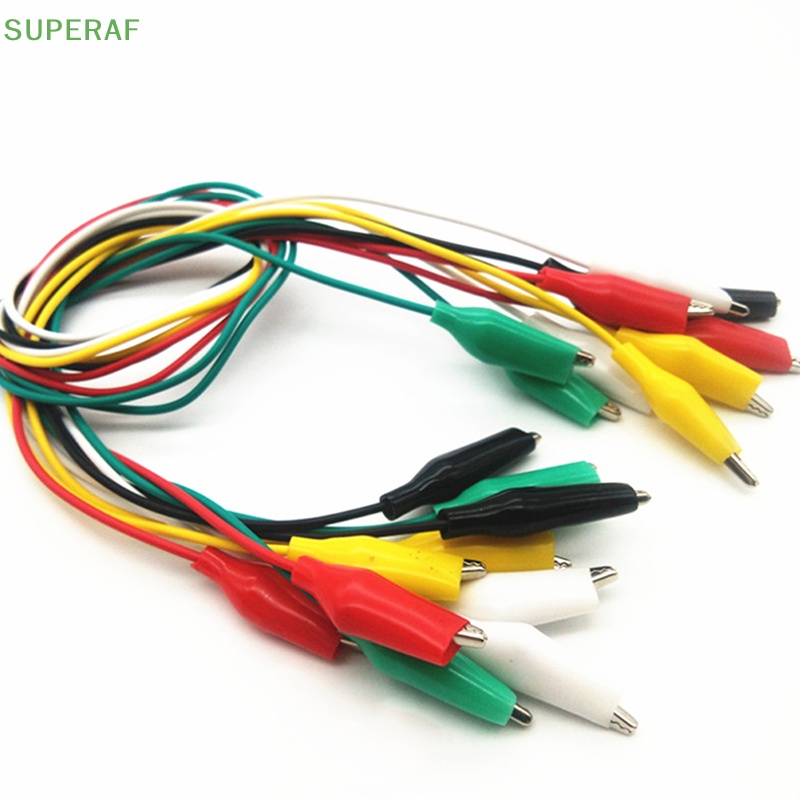 superaf-ขายดี-คลิปปากจระเข้-ปากจระเข้-สองหัว-สําหรับทดสอบไฟฟ้า-diy-10-ชิ้น