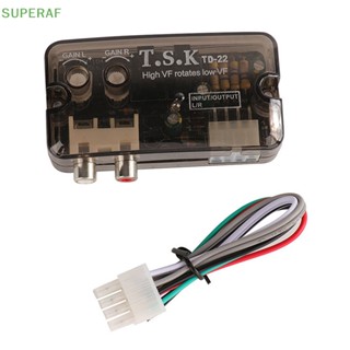 Superaf อะแดปเตอร์แปลงเสียงสเตอริโอ 12V RCA ความถี่สูง ต่ํา ปรับได้ สําหรับรถยนต์