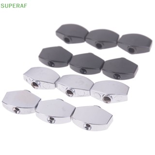 Superaf ปุ่มลูกบิดจูนเนอร์ปรับแต่งสายกีตาร์ แบบเปลี่ยน 6 ชิ้น