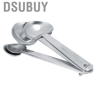Dsubuy Heart Shaped Stainless Steel Measuring Spoons Durable Water