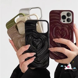 เคสโทรศัพท์มือถือนิ่ม กันกระแทก ลายหัวใจ สีพื้น 3D หรูหรา สําหรับ iPhone 13 11 Pro 11 13 14 12 Pro Max 12Pro