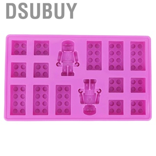 Dsubuy Silicone Ice Tray Purple Robot And Building Block Shapes Flexible Cubes M DG