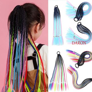 Daron วิกผมถักเปีย แบบยืดหยุ่น ไล่โทนสี คละสี เครื่องประดับผม สไตล์ชนเผ่า