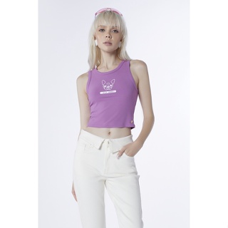 ESP เสื้อกล้ามนิตลายเฟรนช์ชี่ ผู้หญิง สีม่วง | Frenchie Knit Top | 06078