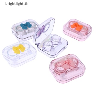 [Brightlight] กล่องคอนแทคเลนส์ แบบใส รูปโบว์น่ารัก ขนาดเล็ก สีชมพู