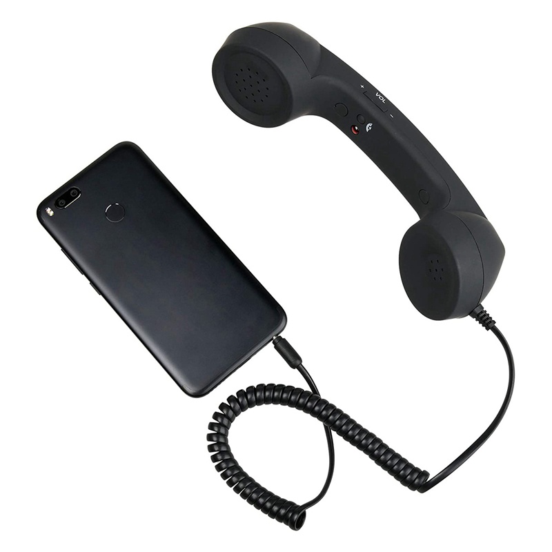 dellfijpoed-ไมโครโฟนรับสัญญาณโทรศัพท์มือถือ-ซ็อกเก็ต-3-5-มม-สไตล์วินเทจย้อนยุค-สีดํา