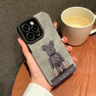 Violent Bear leather เคส Samsung A30S A52S S20 soft Silicone phone case for Samsung Galaxy S23 Ultra S23 S22Ultra S10 A52 A50 A32 LITE A73 5G A51 A71 A11 A21S S21 S20PLUS S20 FE  เคส A03S A01 A12 A53 A20S 4G A50S cases