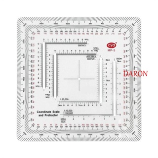 Daron ไม้โปรแทรกเตอร์นําทางอะคริลิค MP-5 แผนที่ ทรงสี่เหลี่ยม