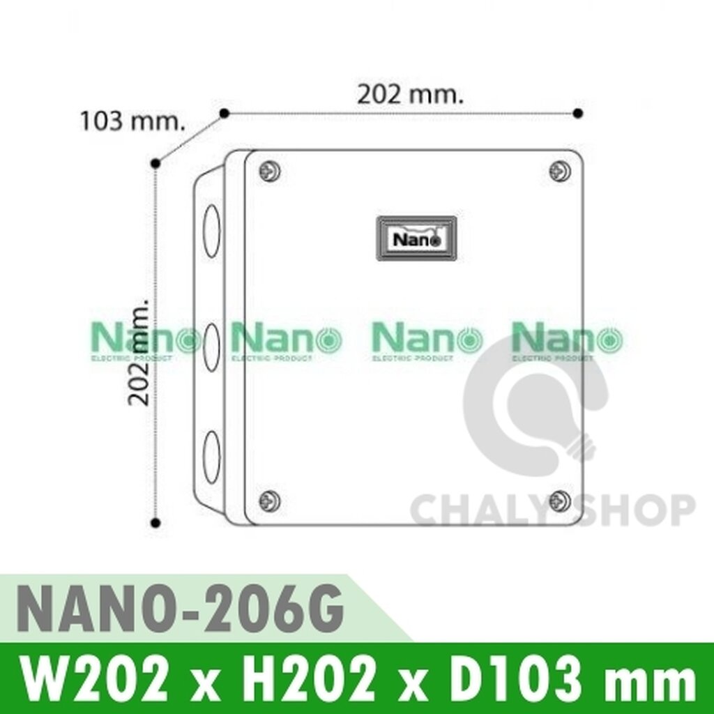 nano-electric-nano-206g-กล่องกันน้ำพลาสติก-ฝาทึบ-ขนาด-w202xh202xd103-mm-junction-box-ip65-สีเทา