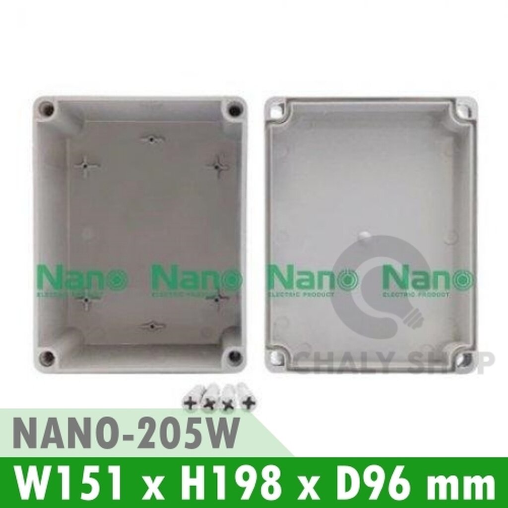 nano-electric-nano-205w-กล่องกันน้ำพลาสติก-ฝาทึบ-ขนาด-w151xh198xd96-mm-junction-box-ip65-สีขาว