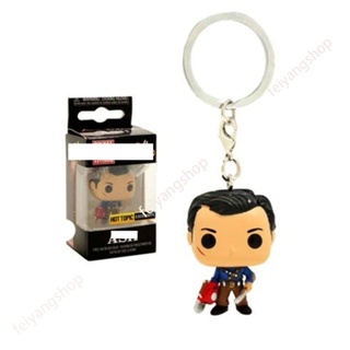 ใหม่ พวงกุญแจ จี้ตุ๊กตาฟิกเกอร์ Funko POP The Evil Dead Ash ของขวัญ