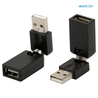 [AY] อะแดปเตอร์แปลงสายเคเบิ้ล USB 2 ตัวผู้ เป็นตัวเมีย 360o ปรับมุมได้