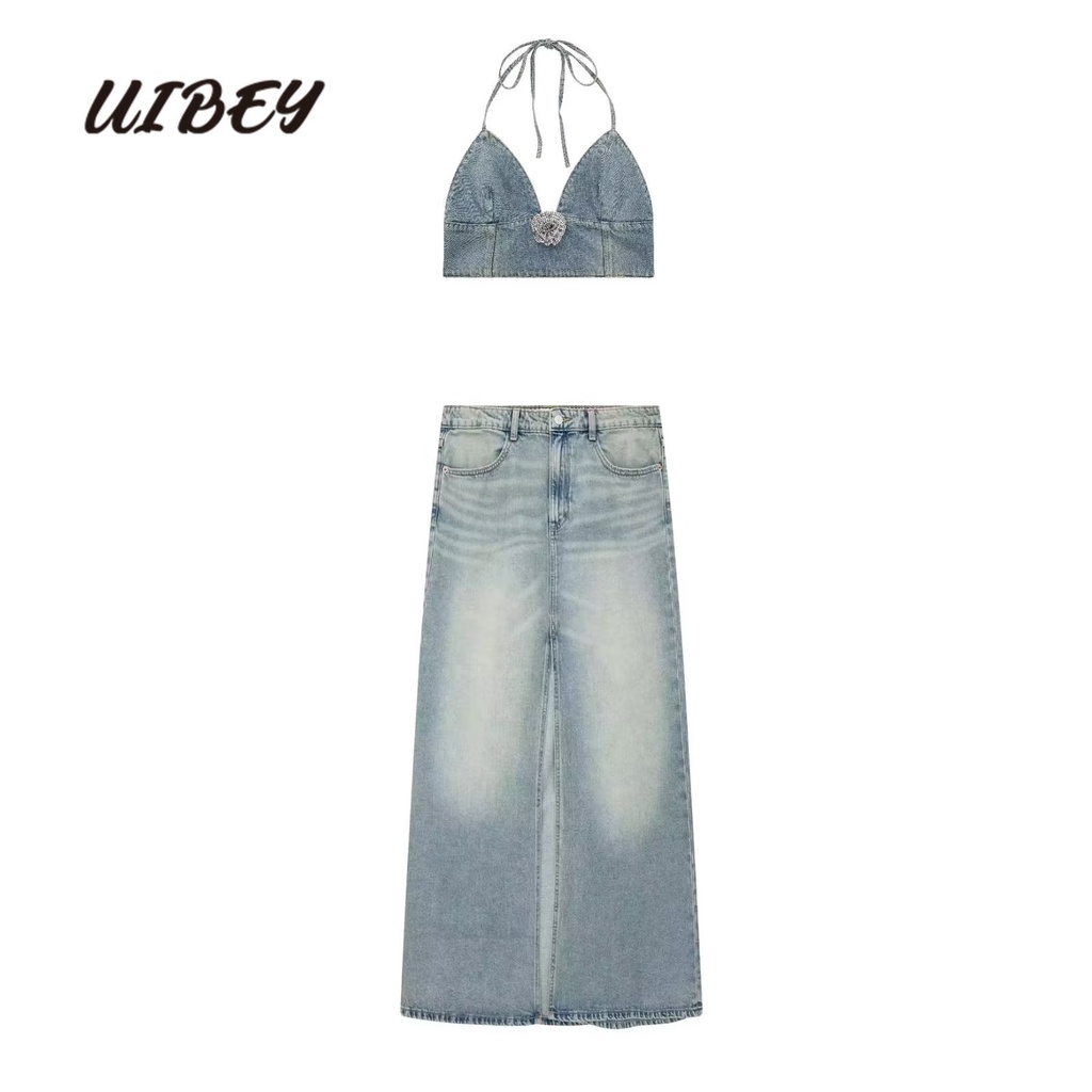 uibey-เสื้อกั๊กแฟชั่น-สไตล์คาวบอย-และกระโปรงยาวครึ่งตัว-เอวสูง-8942