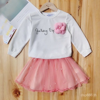 Girls dress 2023 Spring and Autumn New Girls Sweet skirt long sleeve gauze princess skirt childrens overskirt VDRS