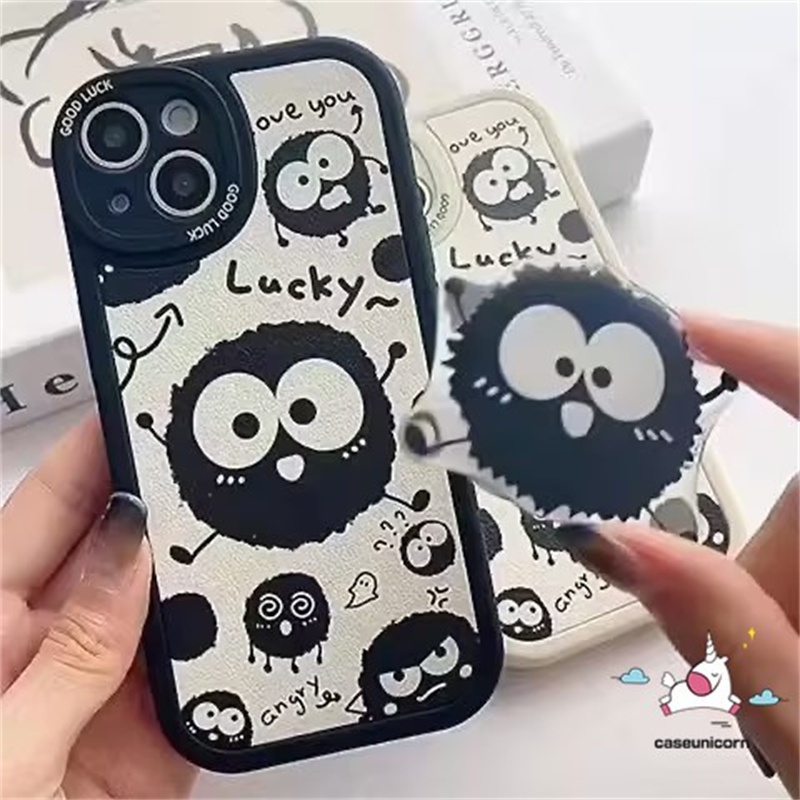 เคสโทรศัพท์มือถือ-tpu-นิ่ม-กันกระแทก-ลายการ์ตูนอนิเมะ-สีดํา-สําหรับ-iphone-8-6-7-6s-plus-11-13-xr-x-14-12-pro-max-xs-max-se-2020