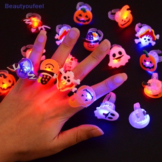 [Beautyoufeel] แหวนไฟ LED รูปฟักทอง ผี กะโหลก สโนว์แมน สําหรับตกแต่งบ้าน ปาร์ตี้ฮาโลวีน คริสต์มาส