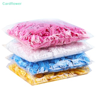 &lt;Cardflower&gt; หมวกคลุมผมพลาสติก กันน้ํา สีชมพู แบบใช้แล้วทิ้ง สําหรับผู้หญิง 100 ชิ้น ต่อชุด