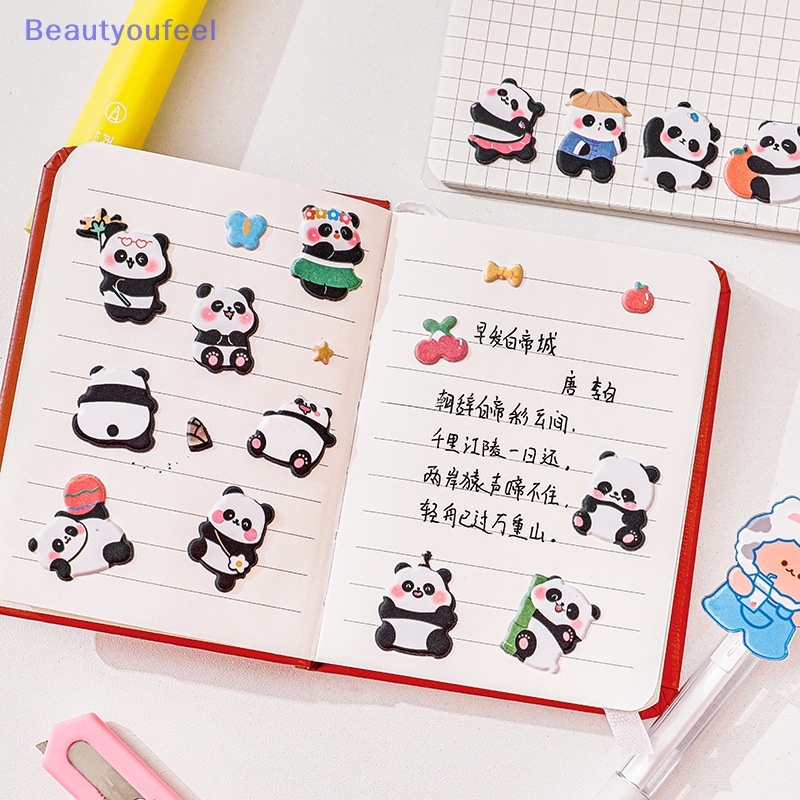 beautyoufeel-สติกเกอร์-ลายการ์ตูนแพนด้า-3d-สําหรับตกแต่งสมุดไดอารี่-อัลบั้ม-diy