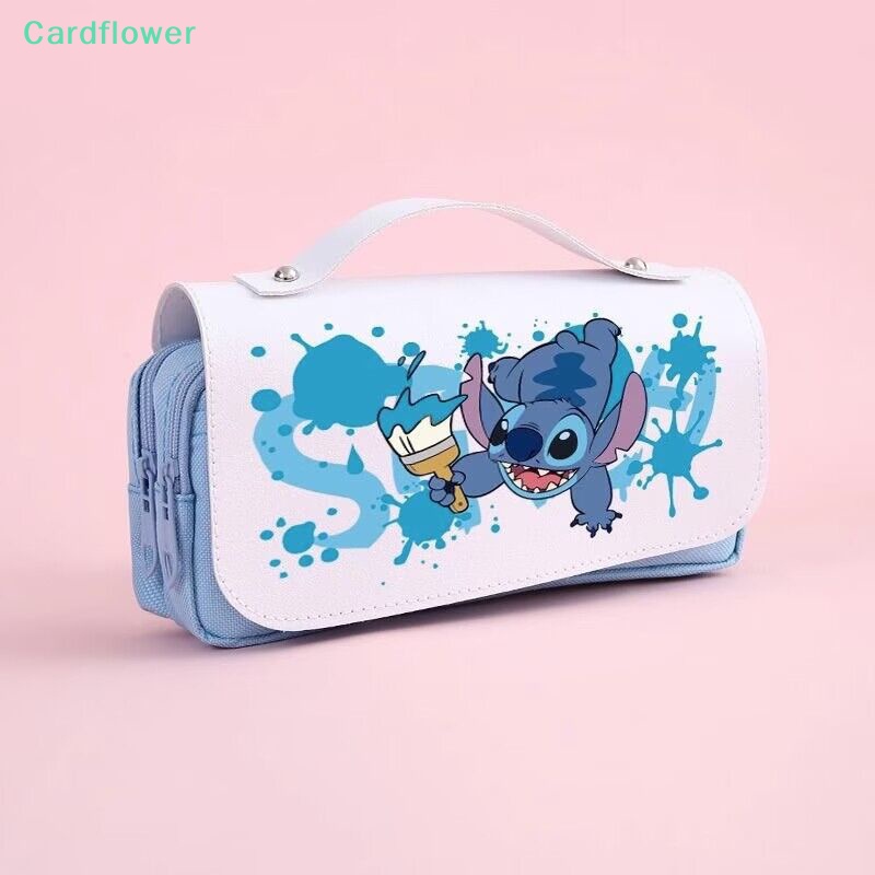 lt-cardflower-gt-กระเป๋าดินสอ-ลายการ์ตูนดิสนีย์-stitch-3-ชั้น-กันน้ํา-มีซิป-ขนาดใหญ่-แบบพกพา-ลดราคา