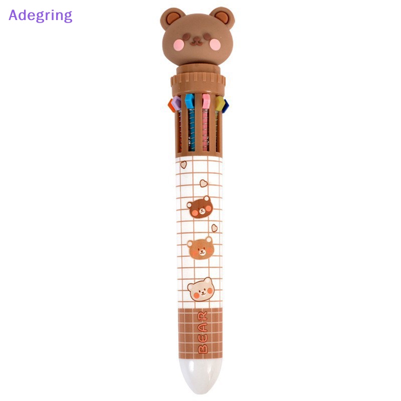 adegring-kawaii-bear-ปากกาลูกลื่น-ซิลิโคน-ลายการ์ตูนหมีน่ารัก-10-สี-เครื่องเขียน-สําหรับโรงเรียน-สํานักงาน-ของขวัญ