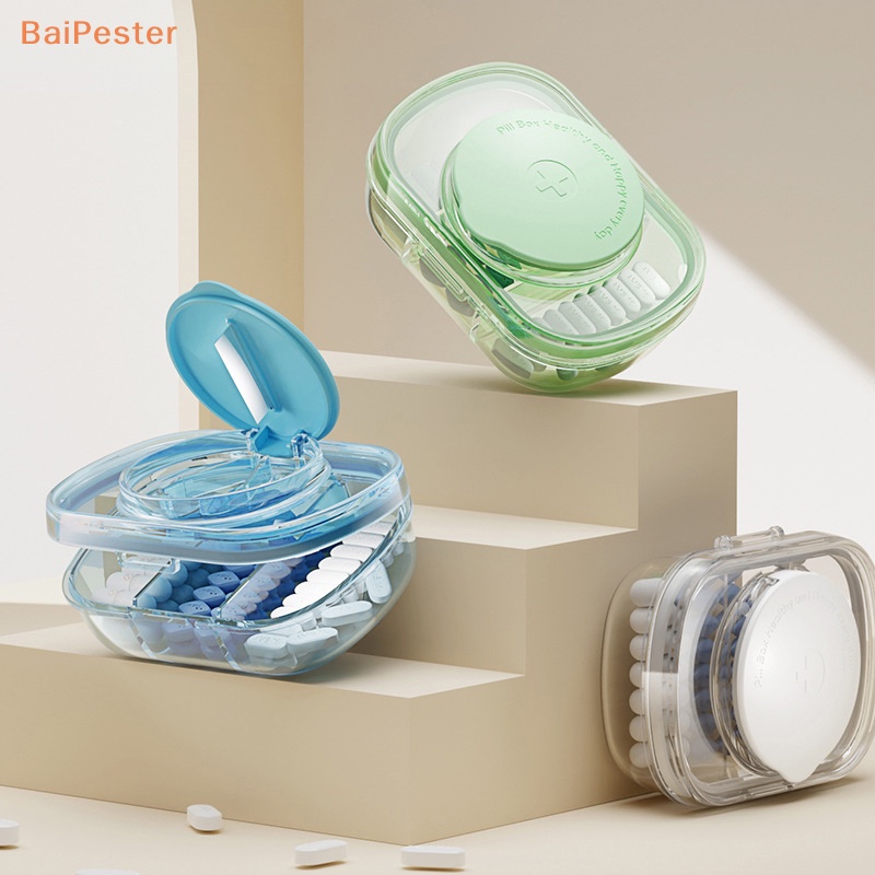 baipester-กล่องเก็บยา-สามช่อง-กล่องซีล-พลาสติก-กันชื้น-แบบพกพา-สามสี