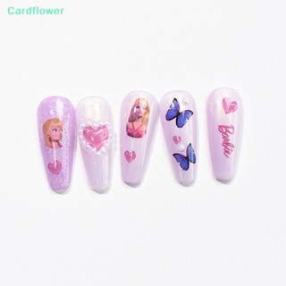 &lt;Cardflower&gt; สติกเกอร์ ลายการ์ตูนบาร์บี้ 3D มีกาวในตัว ไล่โทนสีชมพู สําหรับตกแต่งเล็บ Diy