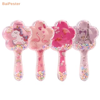 [BaiPester] หวีเสียบผม รูปดอกไม้ การ์ตูน น่ารัก เด็กผู้หญิง ที่มีสีสัน แบบพกพา หวีเบาะลม ป้องกันผมผูกปม