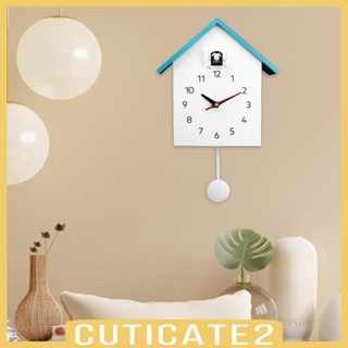 [Cuticate2] นาฬิกาแขวนผนัง รูปนก สไตล์โมเดิร์น สําหรับห้องนอนเด็ก