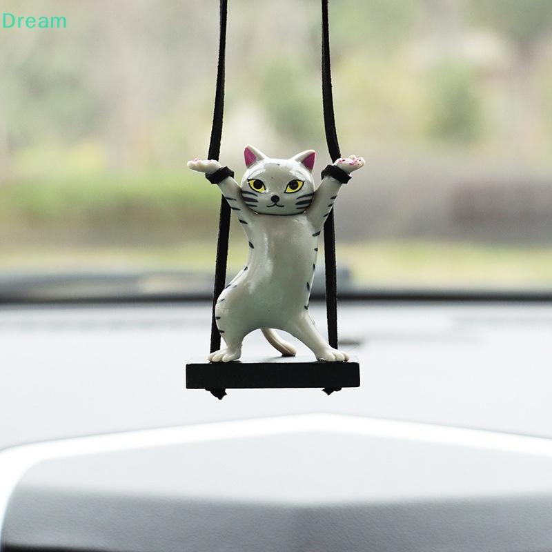 lt-dream-gt-จี้กระจกมองหลัง-รูปแมวน่ารัก-สร้างสรรค์-อุปกรณ์เสริม-สําหรับตกแต่งภายในรถยนต์-ลดราคา