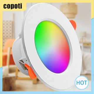 Copoti Tuya โคมไฟดาวน์ไลท์ LED E27 บลูทูธ 10W เปลี่ยนสีได้ ควบคุมผ่านแอพ สําหรับบ้าน