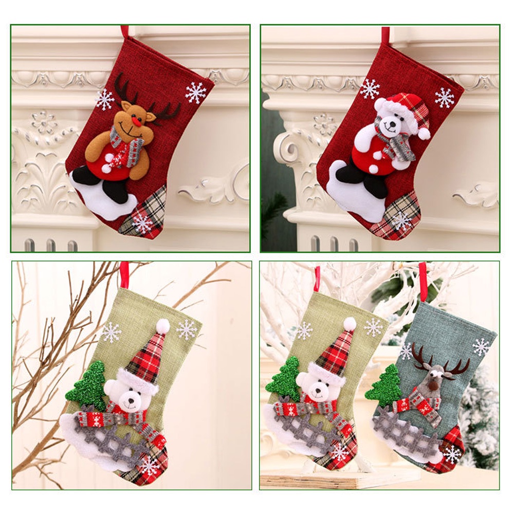 ถุงเท้า-ผ้าลินิน-จี้รูปซานต้า-สําหรับแขวนตกแต่งต้นคริสต์มาส-เตาผิง-ปีใหม่