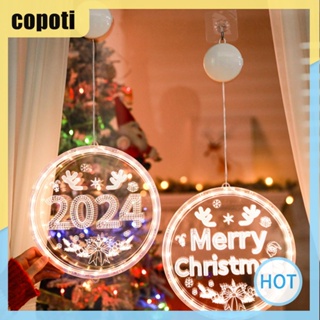 Copoti โคมไฟ LED รูปต้นคริสต์มาส 3D ใช้แบตเตอรี่ สําหรับตกแต่งผนังบ้าน กระจก งานแต่งงาน