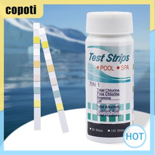 Copoti แถบทดสอบคุณภาพน้ํา ค่า pH คลอรีน ความแข็งเป็นด่าง สําหรับบ้าน 50 100 ชิ้น