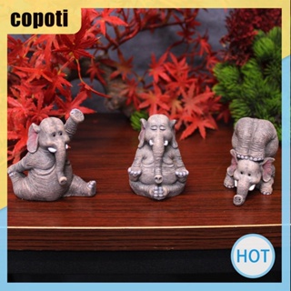 Copoti ฟิกเกอร์ รูปช้างน่ารัก กันน้ํา สําหรับตกแต่งบ้าน 3 ชิ้น