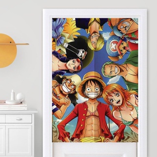 ผ้าม่าน ผ้าลินิน ลายอนิเมะ One Piece สําหรับตกแต่งบ้าน ห้องนอน หอพักนักเรียน