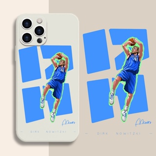 [Aimeidai] เคสโทรศัพท์มือถือ ซิลิโคน กันกระแทก พิมพ์ลาย NBA Stars Dirk Nowitzki สําหรับ iPhone 13 12 11 Series