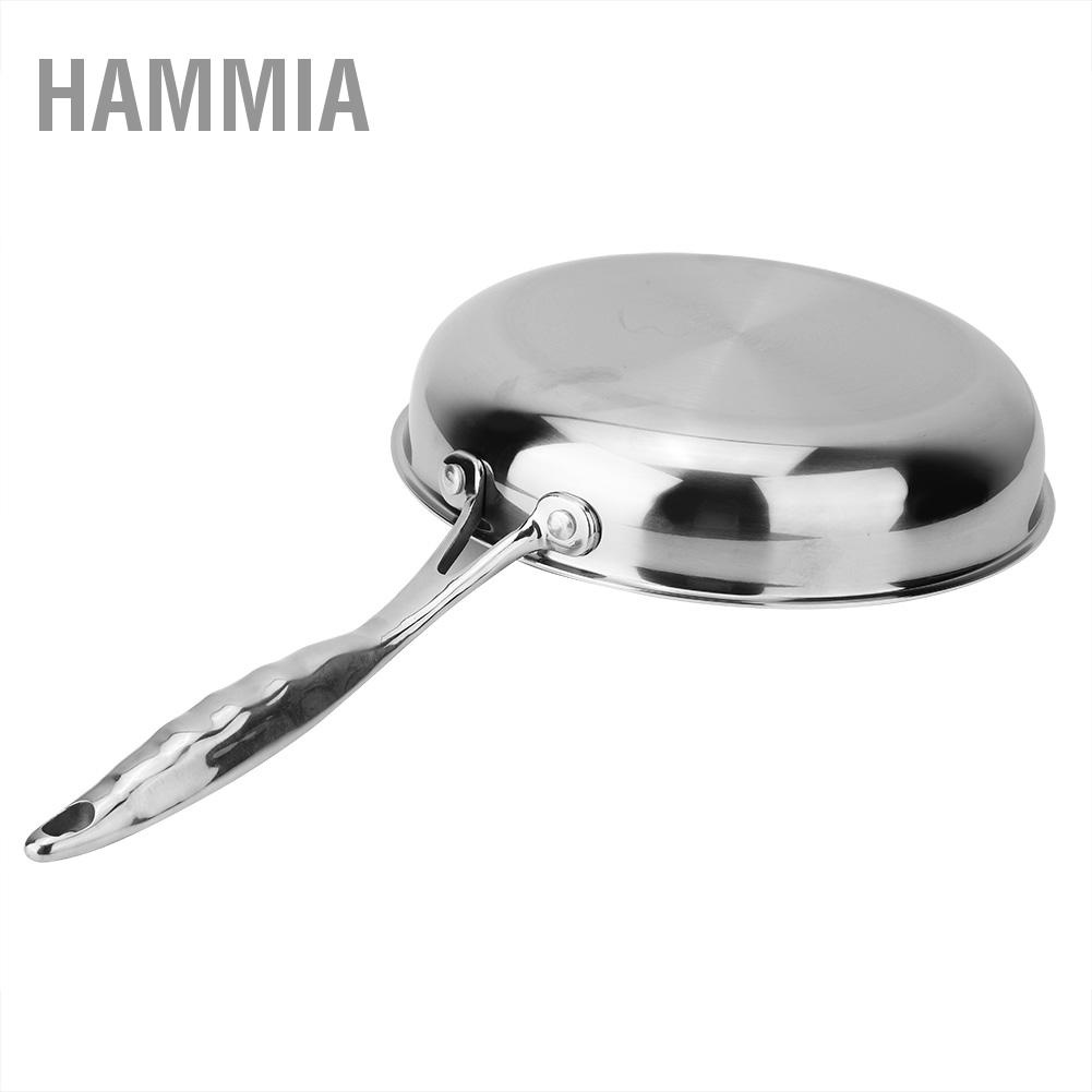 hammia-304-403-สแตนเลสสามชั้นแบนไม่ติดกระทะ-24-ซม-พร้อมฝาหม้อ