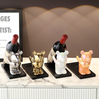 ตุ๊กตาหมี สไตล์มินิมอล สร้างสรรค์ สําหรับตกแต่งบ้าน ห้องนั่งเล่น ตู้ไวน์