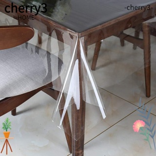 Cherry3 ผ้าปูโต๊ะพลาสติก PVC ใส กันหก ทรงสี่เหลี่ยม หรือกลม กันน้ํามัน สําหรับห้องครัว 2 ชิ้น