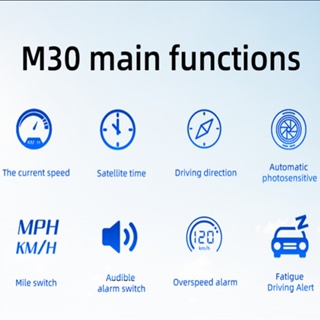 M30 รถ HUD การแจ้งเตือนการขับขี่ ความเมื่อยล้า GPS แสดงความเร็ว HUD GPS รถจักรยานยนต์