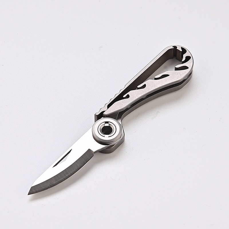 Titanium Mamba Keychain Folding Knife EDC Pocket Knives Sharp Utility ...
