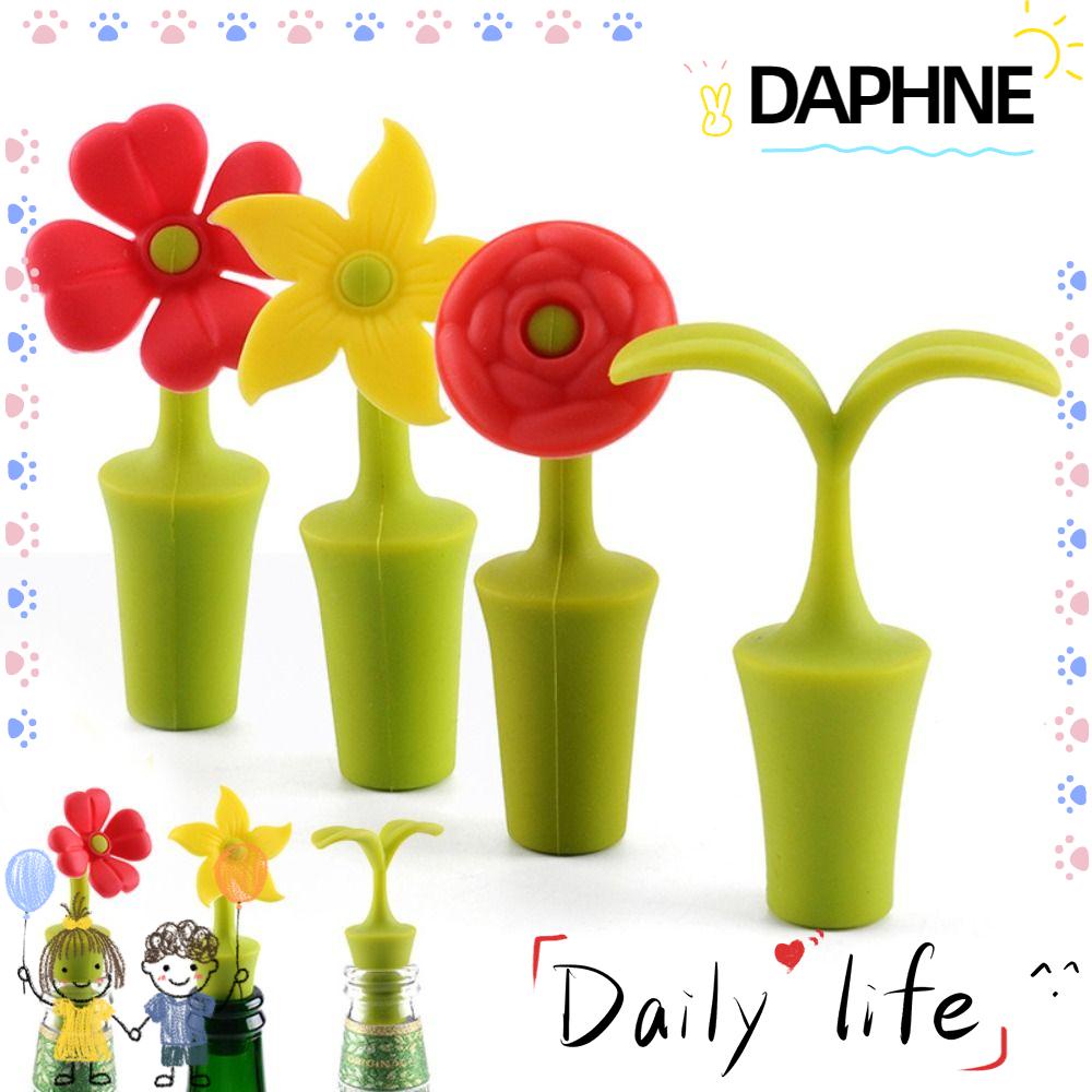 daphne-จุกปิดขวดไวน์-เบียร์-แชมเปญ-แบบซิลิโคน-ลายดอกไม้-สร้างสรรค์-อุปกรณ์เสริม-สําหรับห้องครัว-บาร์