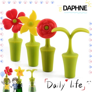 Daphne จุกปิดขวดไวน์ เบียร์ แชมเปญ แบบซิลิโคน ลายดอกไม้ สร้างสรรค์ อุปกรณ์เสริม สําหรับห้องครัว บาร์